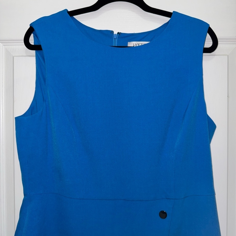 Kasper Blue Sleeveless Sheath Work Dress - Picture 4 of 7